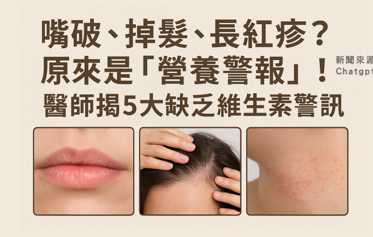 嘴破、掉髮、長紅疹？原來是「營養警報」！醫師揭5大缺乏維生素警訊，一圖看懂怎麼吃最有效
