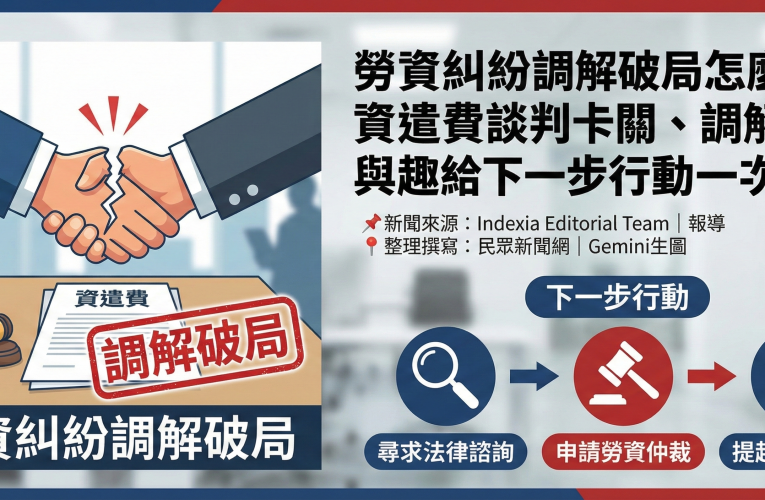 勞資糾紛調解破局怎麼辦？資遣費談判卡關、調解流程與下一步行動一次看懂